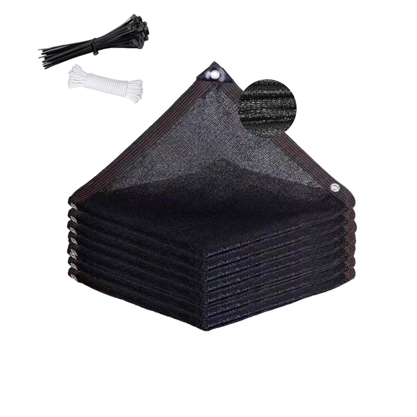 Voile d'ombrage rectangulaire noir 4x4m toile résistante avec oeillets