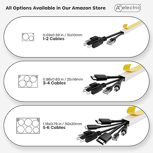 Miniatura 3 de Fundas de cable de 39 pulgadas para montaje en la pared kit de TV pintado blanco para bebés y mascotas a prueba de cables eléctricos para ocultar