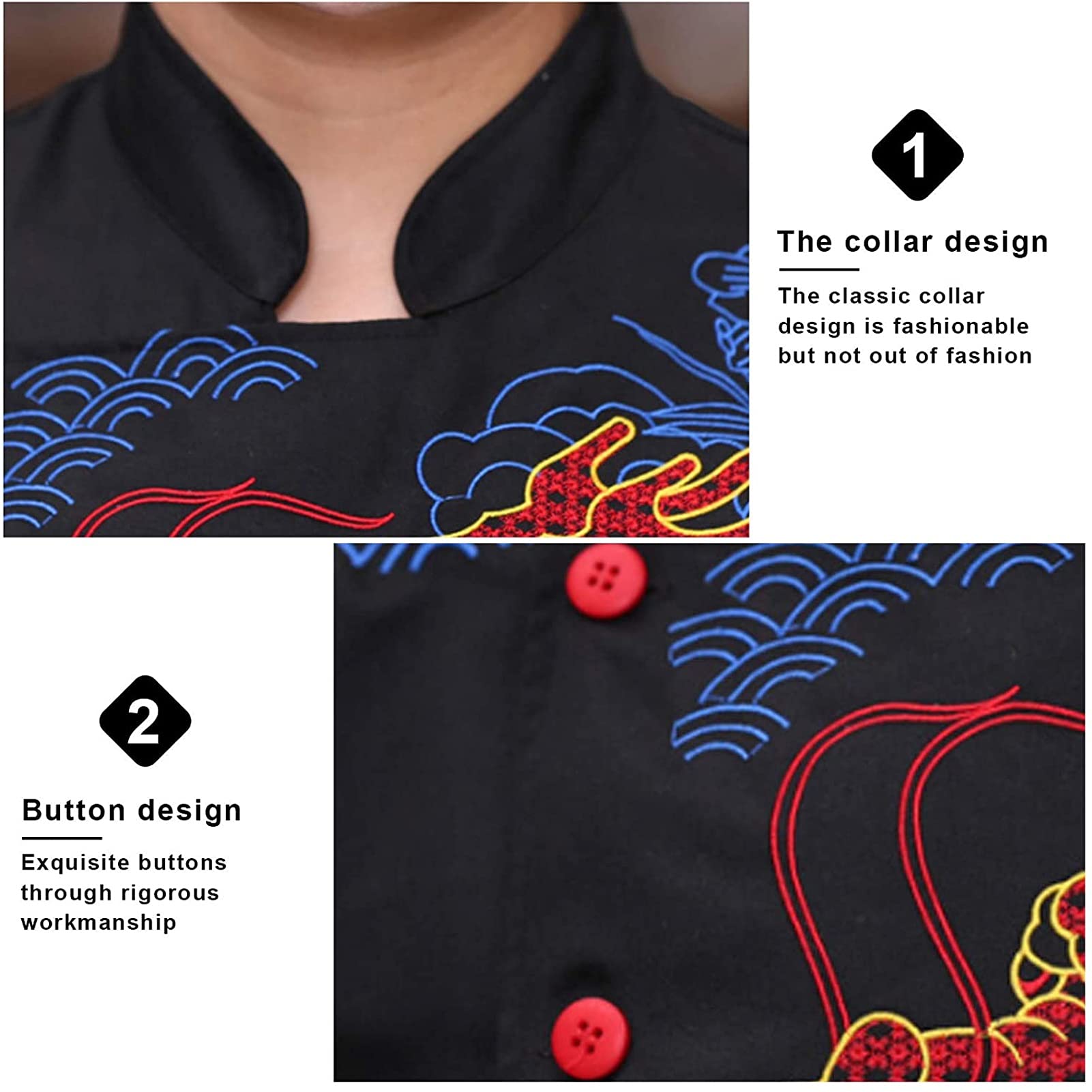 Ropa de Cocinero Profesional Chef Wear Western Restaurant Unisex Chef Coats Bakery Servicio De Alimentos De Panadería Chef Chef Uniforme (Color : White, Size : E(3XL))