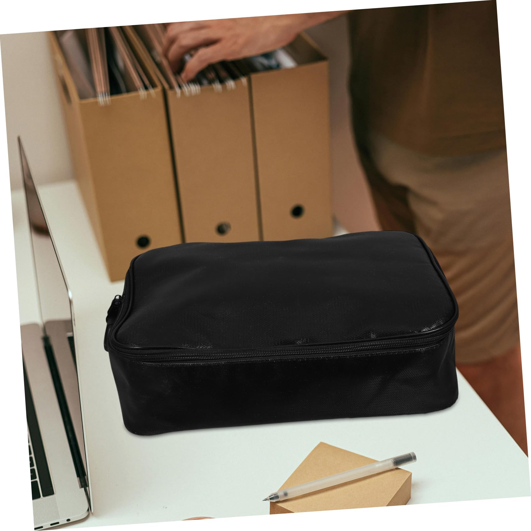 Busta Portadocumenti Ignifuga Multistrato in Fibra di Vetro Nera | Organizzatore per Viaggi e Uso Quotidiano, Design Elegante, Robusta e Affidabile