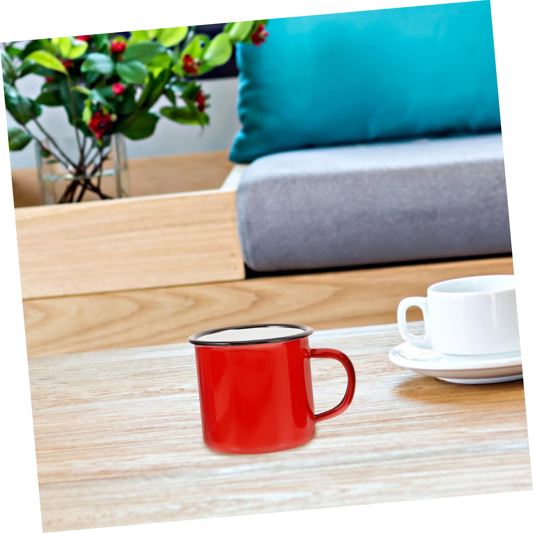 4stücke Teiliges Retro Emaille Trinkbecher Handliche Camping Für Kaffee Tee Milch Für Outdoor-aktivitäten Und Frühstück Zu Hause