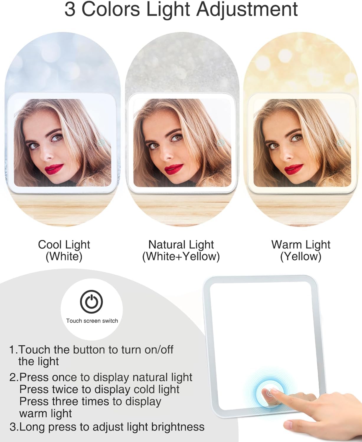 AADCART Makeup Travel Bag with LED Lighted Mirror Adjustable Brightness Portable Waterproof Makeup Case with Adjustable Dividers, Make up Train Case Organizer Makeup Brush Accessories 2