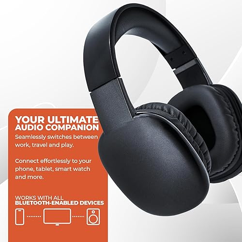 Miniatura 2 de iJoy - Auriculares ultra inalámbricos con micrófono, auriculares Bluetooth inalámbricos recargables sobre la oreja con 10 horas de reproducción,