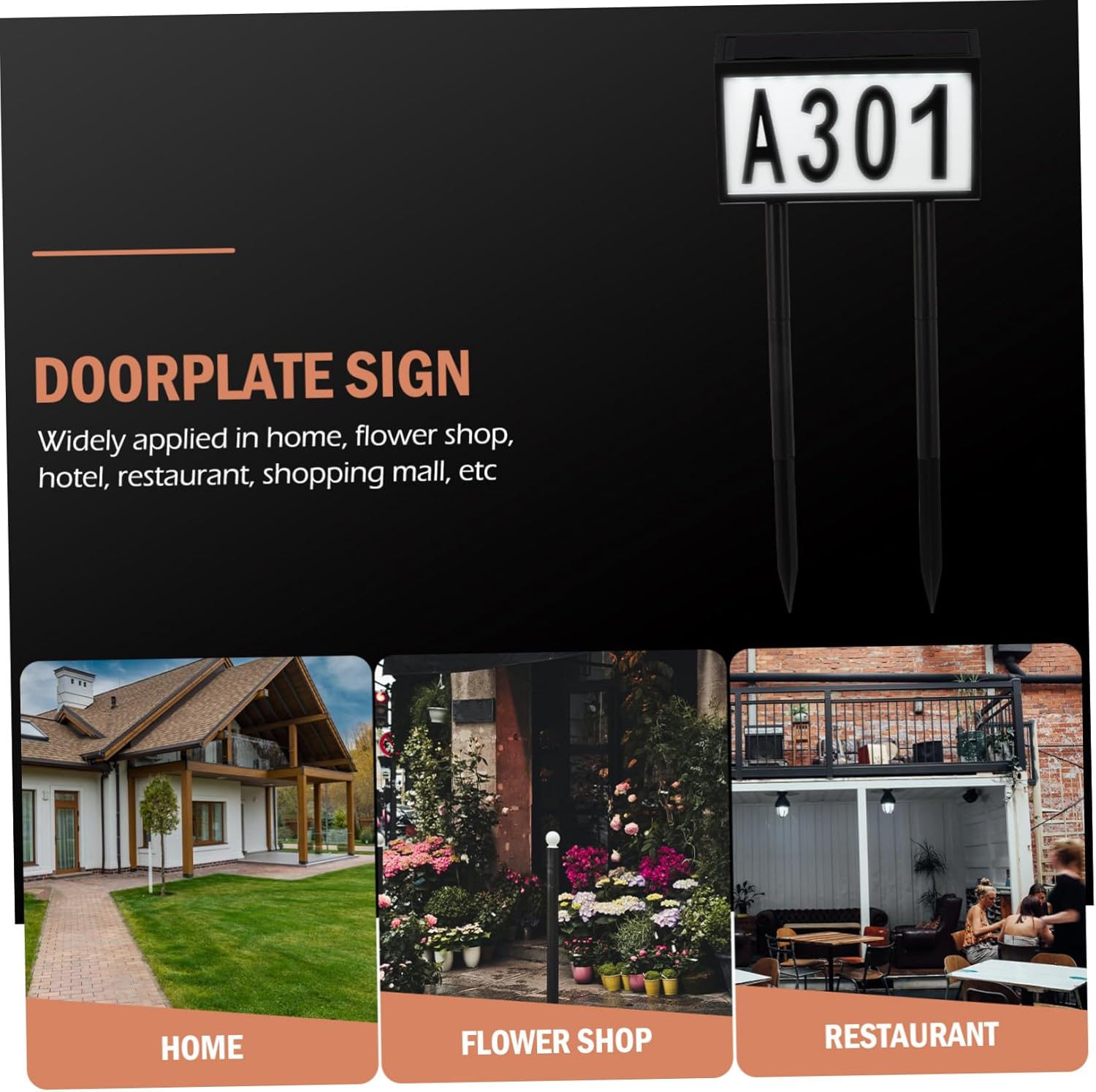 Letters of Numbers Solar House Number Light Easy Install Led Address Sign