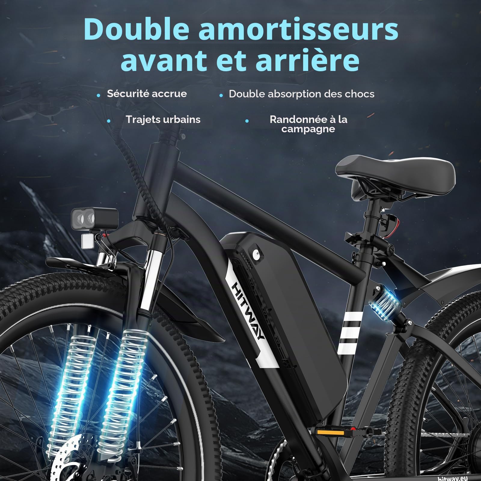 HITWAY Vélo Électrique 29" pour Adulte,VTT électrique Moteur 250W, 48V 15,6Ah Batterie, Autonomie 80-150km, 7 Vitesses, APP, NFC