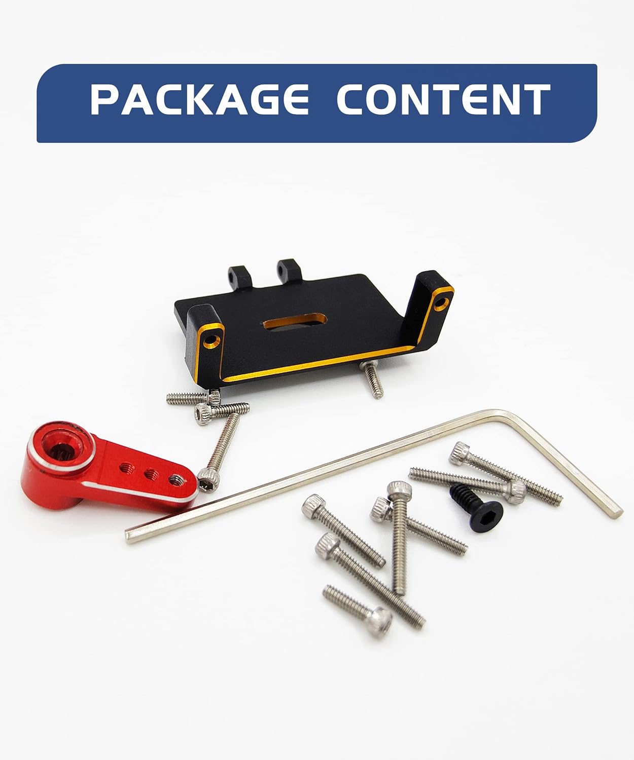 RC Servo Mount Bracket and Mini Servo Arm Red for ES08MA II Servo Upgrade Parts for Axial SCX24 RC Car Crawler