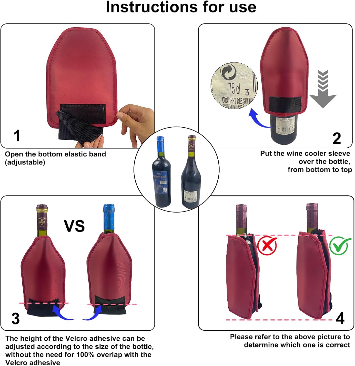 SportEmblema Reusable Wine Cooler Sleeve – Portable Insulated wine Chiller for bottles for Red & White Wine, Ideal for Parties, BBQs & Gifts (Black)