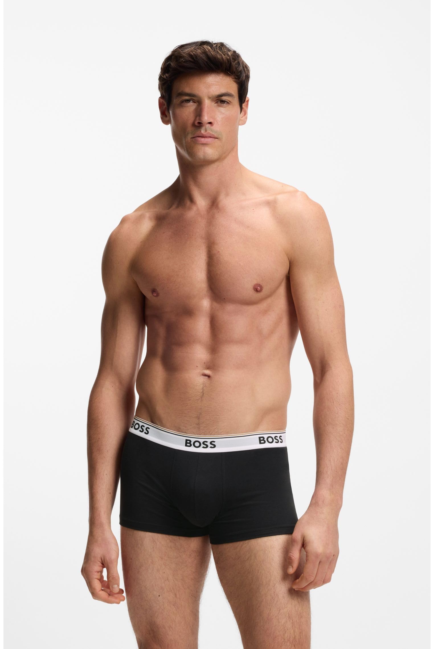 Boss Mężczyźni Trunk 3P Power Bokserki, Czarny, XL