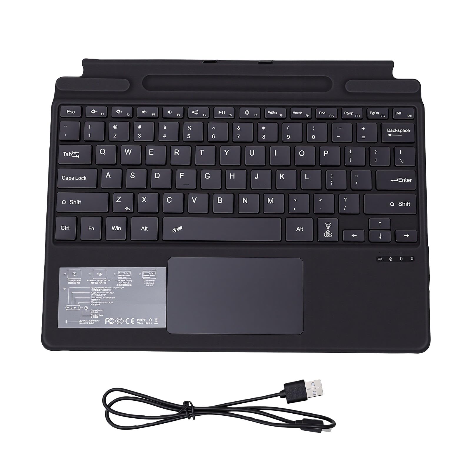 LICAEVEY Tastiera Bluetooth con Portapenne Magnetico | Touch pad retroilluminato a 7 colori, tastiera sottile ricaricabile per Pro 11 10 9 8 X