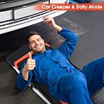 TLGREEN Multifunctional Folding Work Table, 7 in 1 Work Benches for Garage, as Portable Workbench, Sawhorse, Scaffold, Platform, Car Creeper, Dolly and Hand Truck, with 4 Wheels