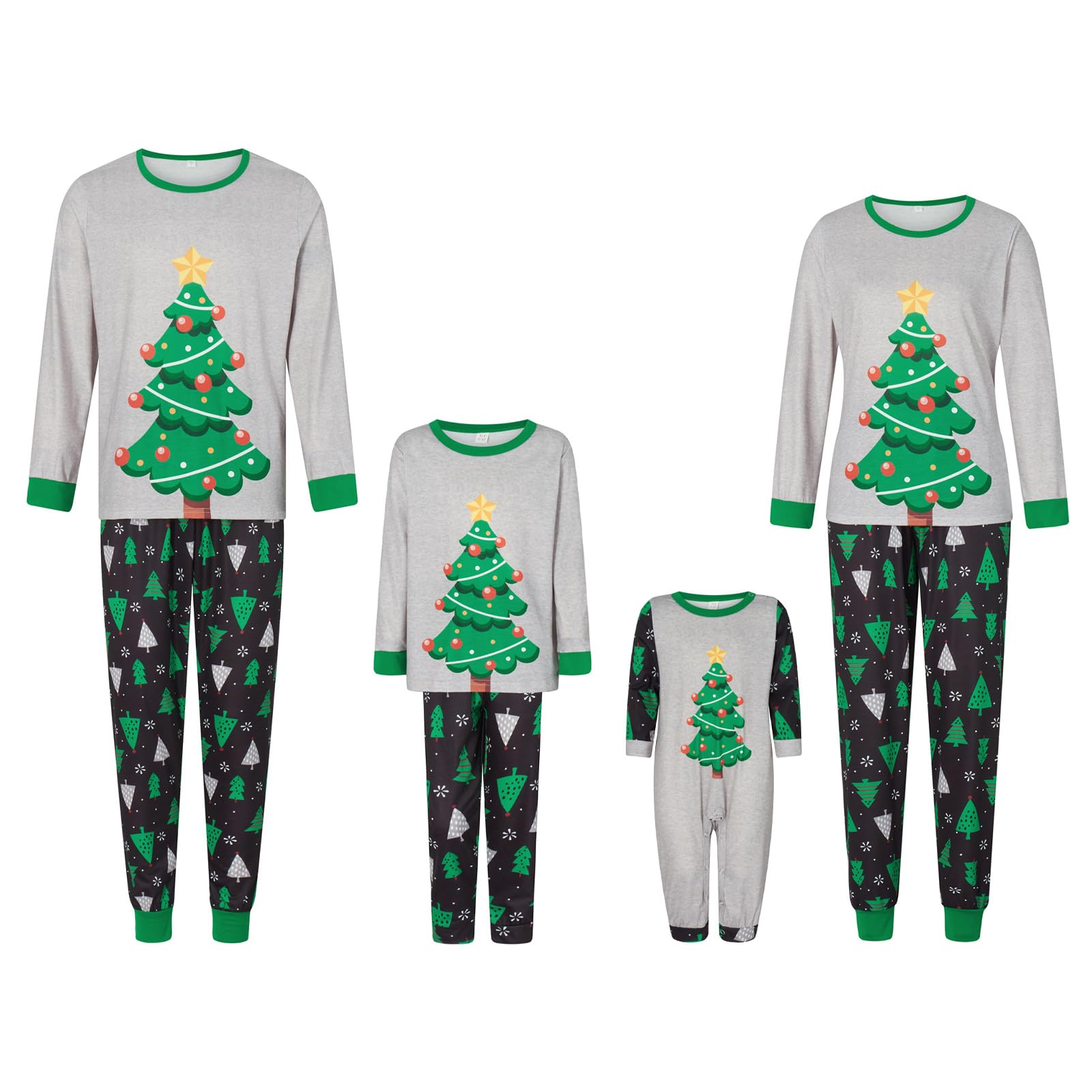 YILEEGOOFamily Matching Christmas Pajamas Sets Casual Print Tops and Pants/Jumpsuit Holiday Xmas Family Loungewear