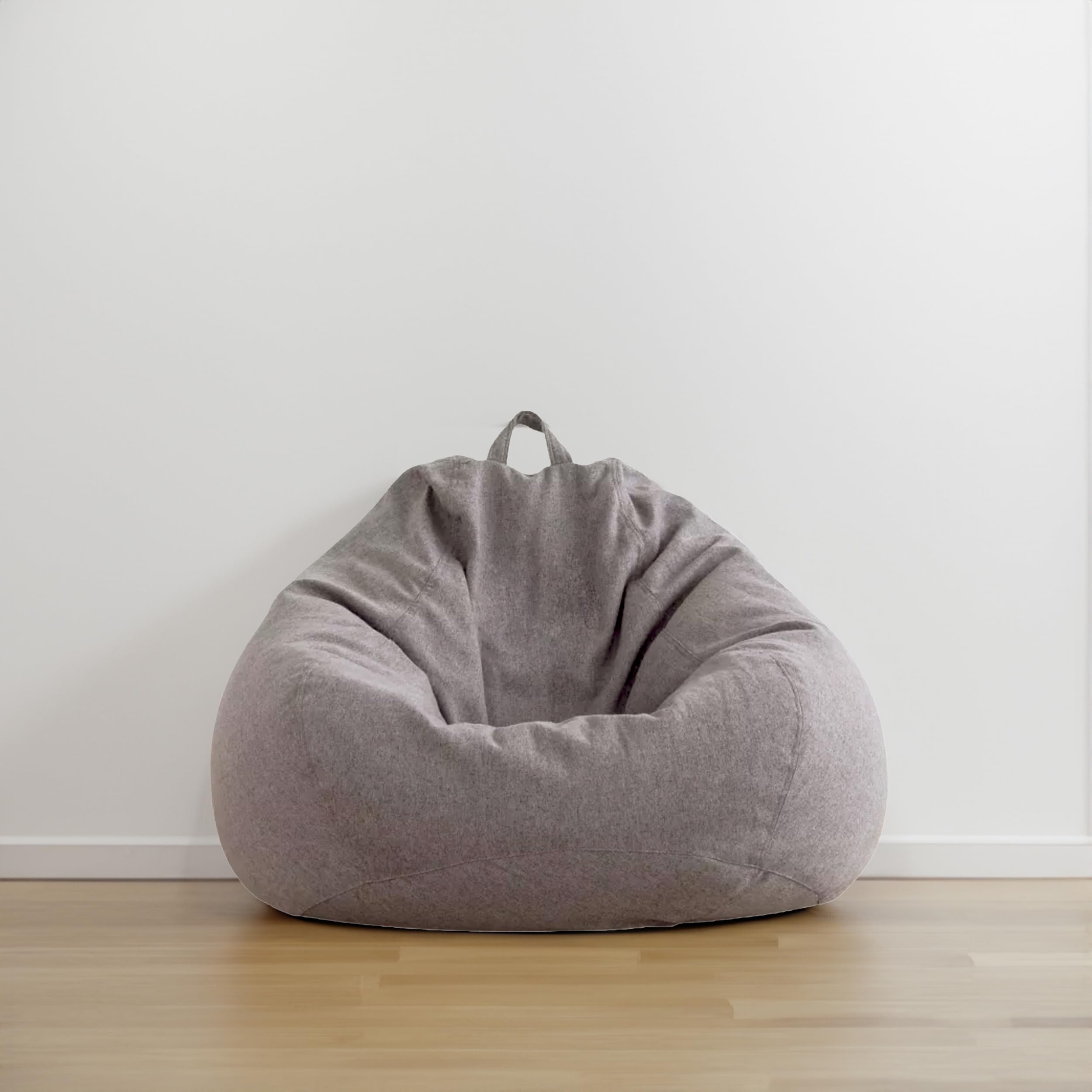 Puf De 300 Litros Con Relleno De Perlas EPS – 100x120x50 Cm, Funda De Poliéster, Gris Claro, Certificado Higiénico PZH, Ideal Para Salón, Terraza O Habitación Infantil