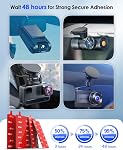 4Pcs Adhesive Sticky Pads for Dash Cam, Square Heat Resistant Double-Sided Sticker Replacement Fit for Windshield Dashcam Mount, 2.83" Car Windscreen Window Glass Mounting Tape Glue Strip