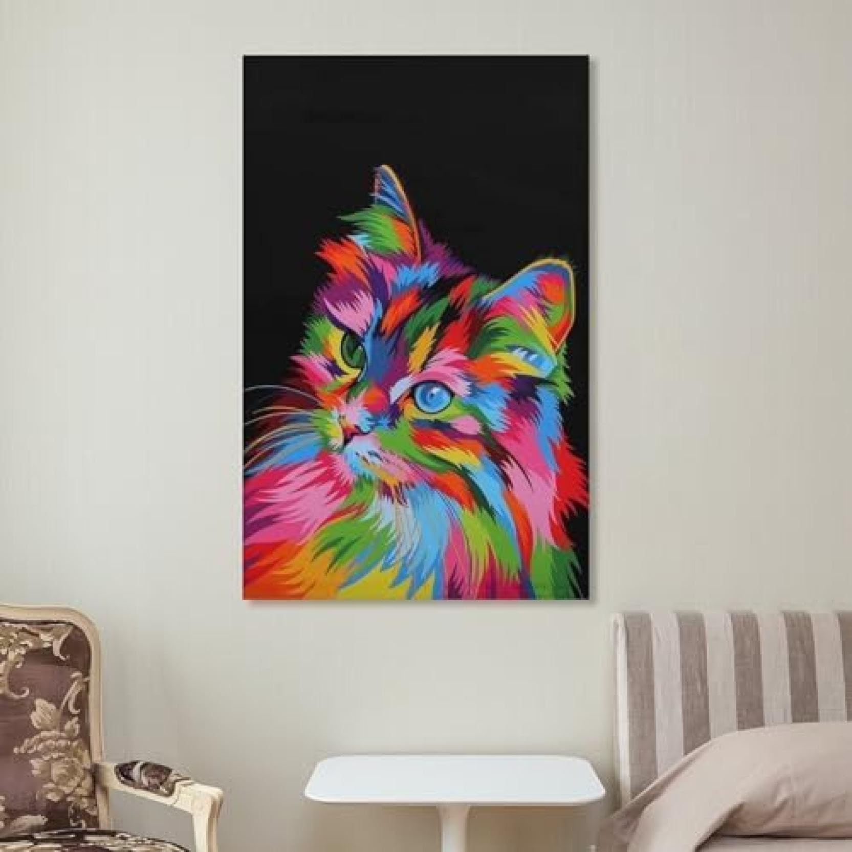 「ルミナス」｜絵画 原画 抽象画 動物画 猫の絵 イラスト アート ドローイング Amazon.co.jp: 猫の抽象画素晴らしい絵画 ポスター アートパネル