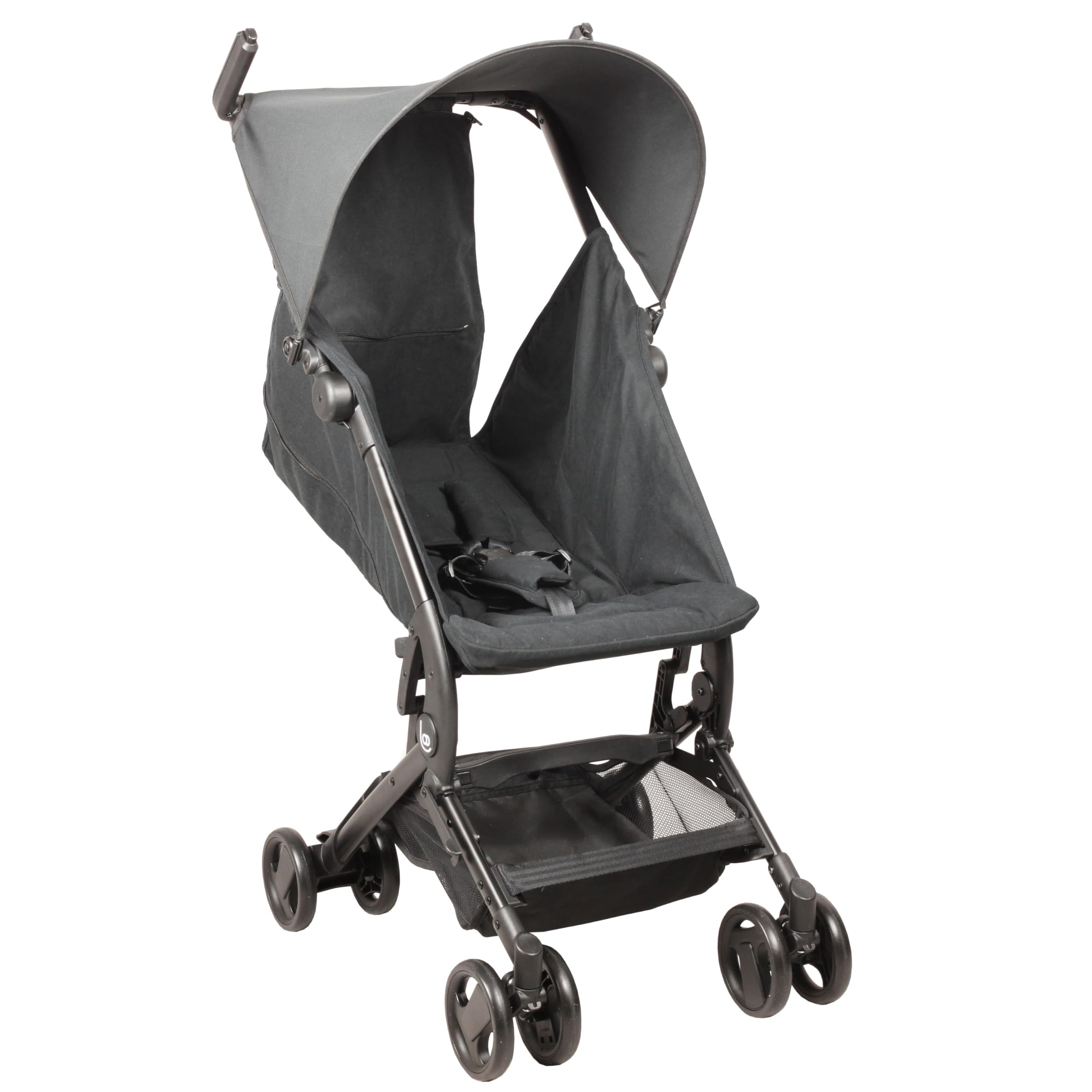 Looping Squizz mini - Poussette Citadine Naissance - Pliage rapide ultra compact, Sac de Transport, Canopy | Black