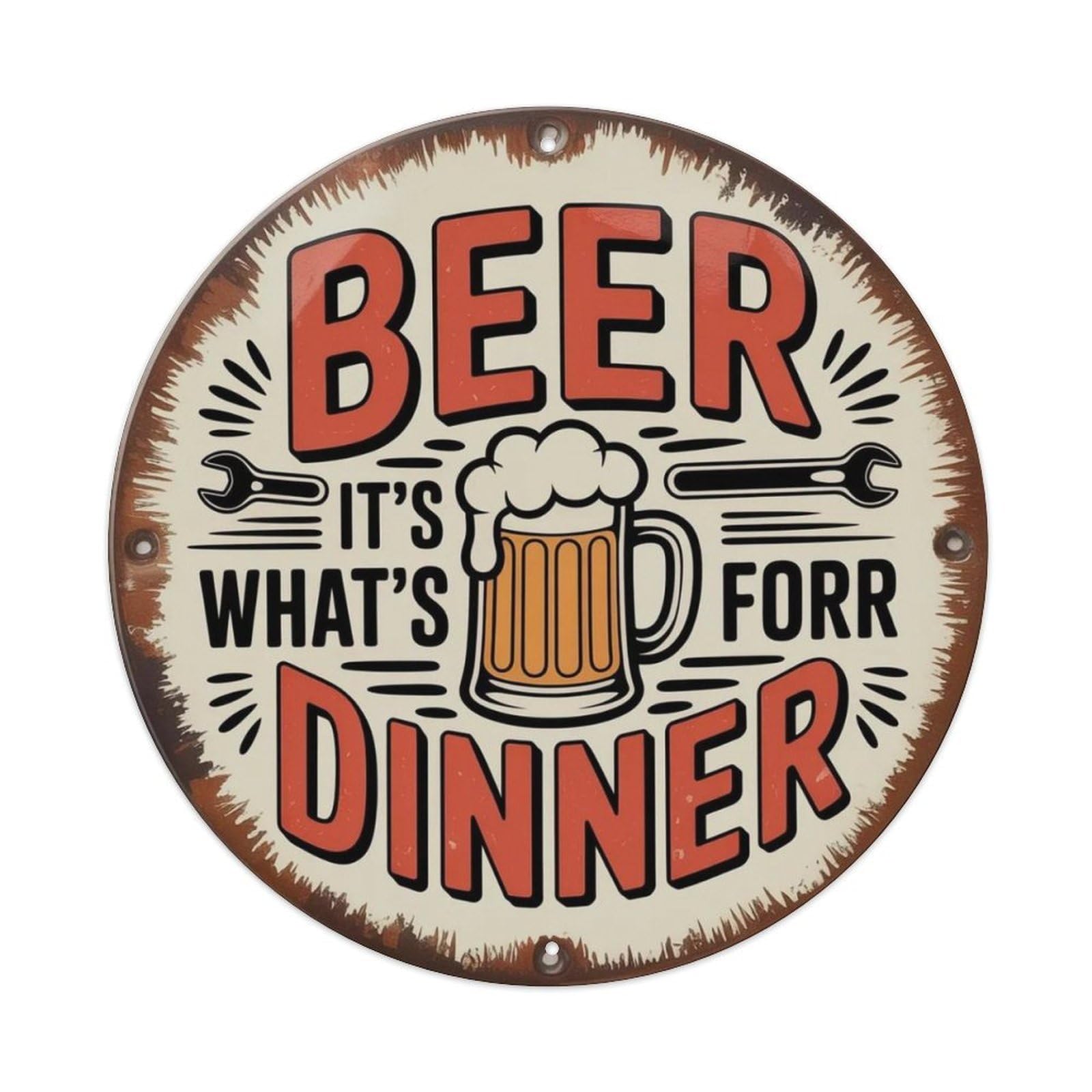 Beer Dinner Industrial Metal Tin Sign Plaque