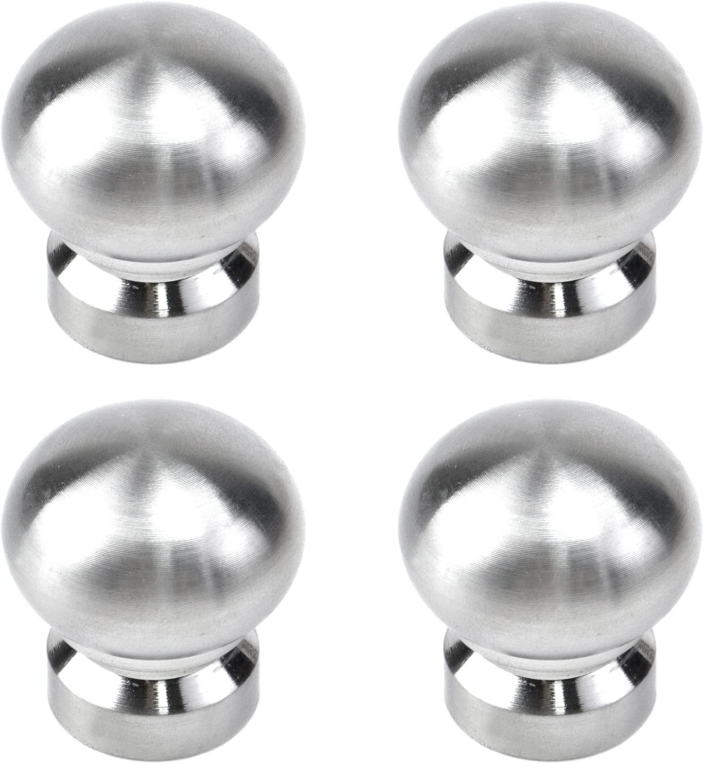 Wealrit 4 pcs Round Ball Knob with Screws Silver Round Drawer