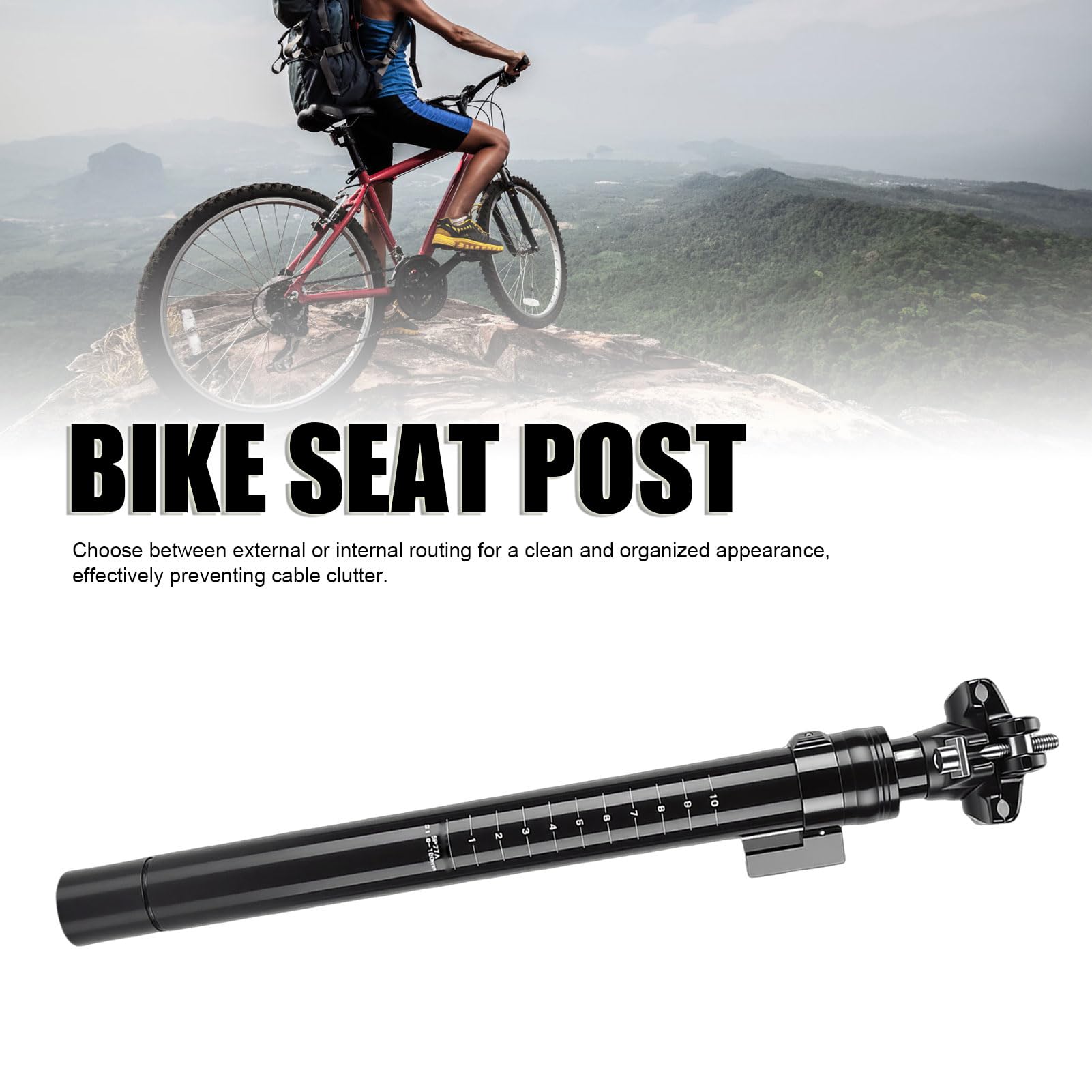 Sztyca Siodła Rowerowego, Sztyca Amortyzowana ze Stopu Aluminium ze Skokiem 150 Mm, Regulowana wysokość Siodełka do Rowerów Szosowych Rower Górski Off Road