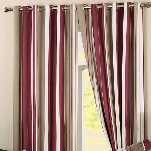 Red Striped Curtains Amazon Co Uk