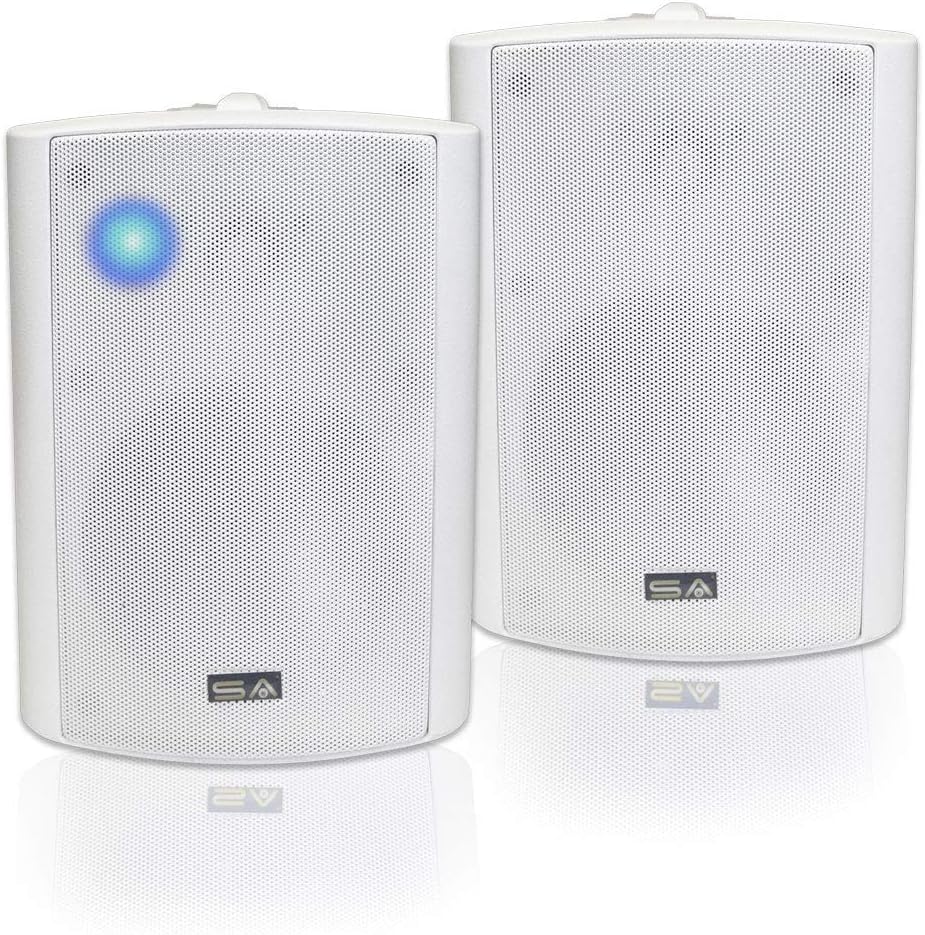 5.25" Indoor/Outdoor Weatherproof Patio Speakers (White- Pair)