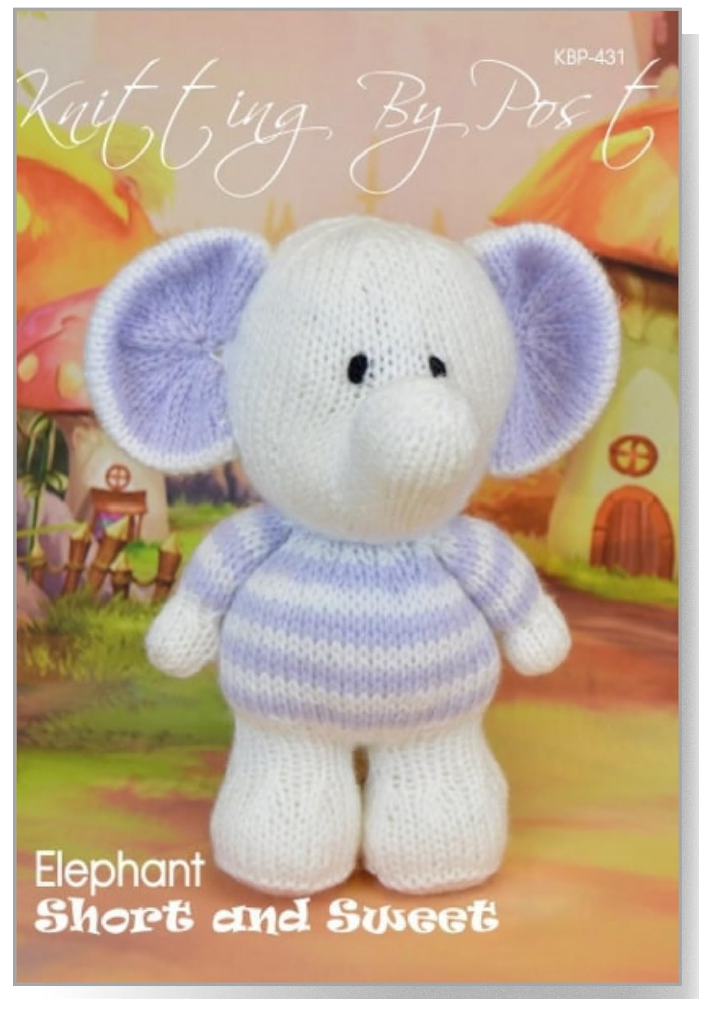 Knitting By Post White, Lilac Knitting Pattern Short And Sweet Elephant From No Mammoth Task Here With Our Ready To Knit Soft Toy In White And Lilac