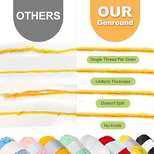 Miniatura 4 de Genround Kits de ganchillo para principiantes y niños, kit de ganchillo de cerdo para bebés con hilo completo de ganchillo, kit para principiantes,