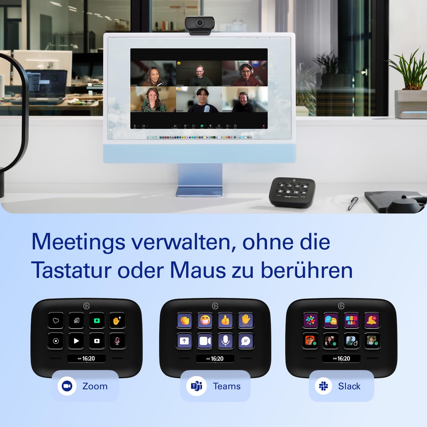 Elgato Stream Deck Neo Black 8 anpassbare Tasten 2 Touch Points Tasks Workflows kompatibel Mac PC