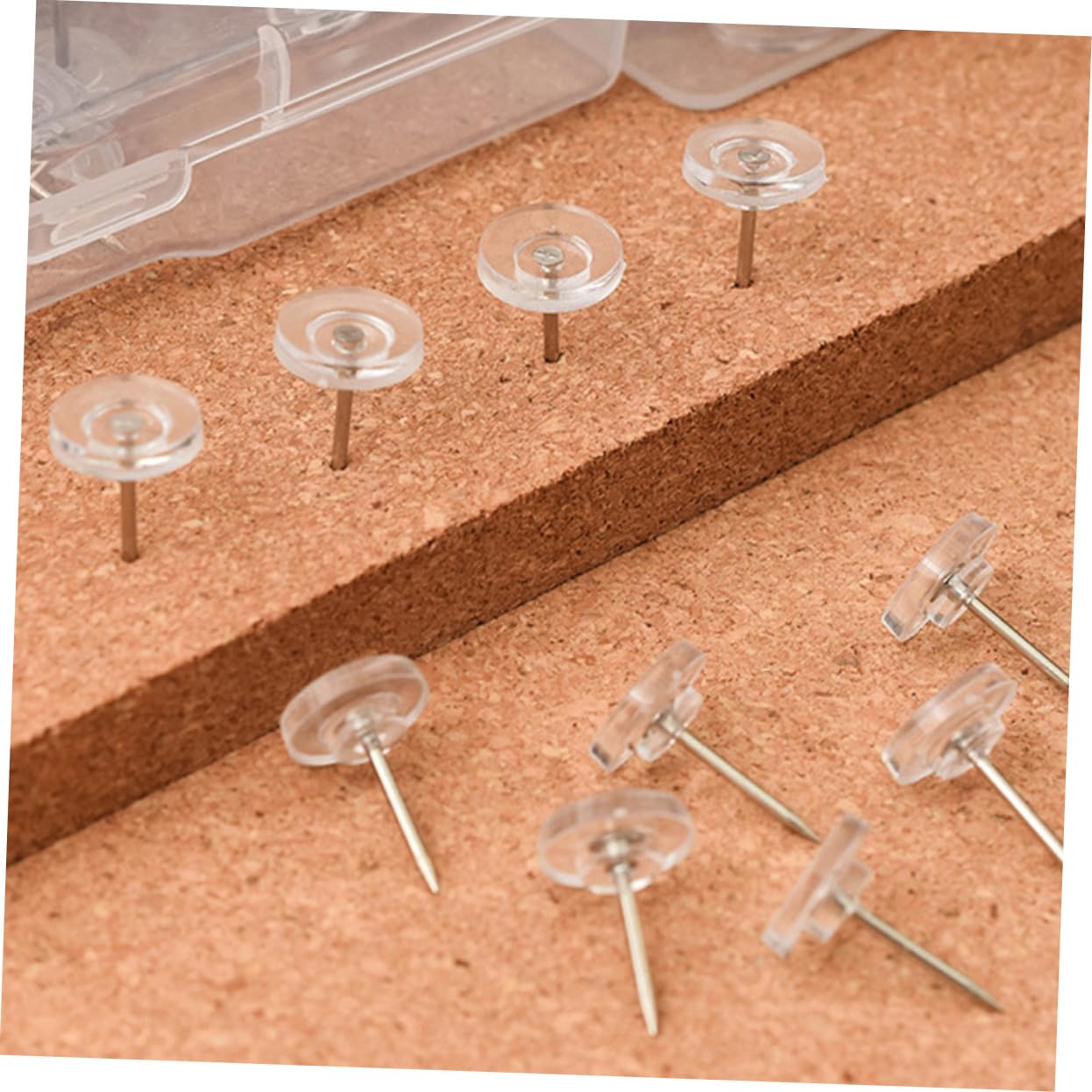 DOITOOL 5 Ensembles Punaises Transparentes pour Tableau Liège Épingles Ronde pour Affichage De Photos Cartes Et Documents Accessoires De Pratiques 200 Pièces * 5