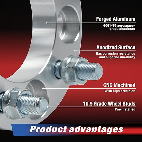 Miniatura 4 de MOCA - Espaciadores de rueda centrados de 1.000 in 6x139.7 (orificio de 4.252 in) – pernos M14x1.5 aptos para Cadillac Escalade y Chevrolet Astro