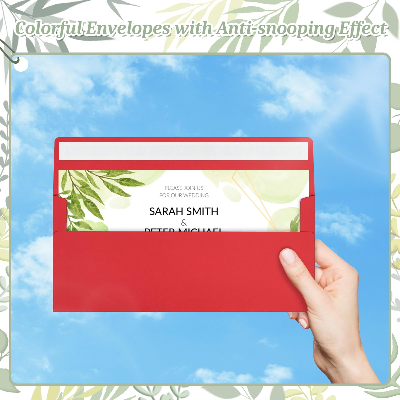 Lot de 200 enveloppes professionnelles auto-adhésives standard sans fenêtre pour bureau, chèques, lettres, factures, déclarations, mariage, 11,4 x 24,9 cm (rouge)