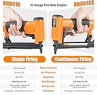 Vista 13 de #KN8016S - Grapadora neumática de tapicería serie de calibre 21, grapas de corona de 1/2 pulgadas, longitud de 1/4 a 5/8 pulgadas, pistola de grapas