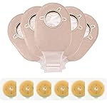 Carbou 21 PCS Ostomy Supplies Colostomy Bags Two Piece Drainable Pouches with Closure 12, Ileostomy Stoma Care,Cut-to-Fit(15pcs Bags+6pcs Barrier)