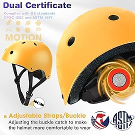 Toddler Kids Bike Helmet Set - Adjustable Cycling Helmet with Knee, Elbow Pads & Wrist Guards Sport Protective Gear Little Kid