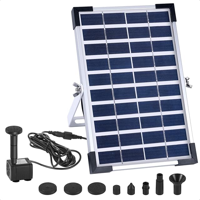 Ankway Solar Fountain Pump with Built-in Battery, 5W Solar Water Pump Floating Fountain for Bird Bath, Fish Tank, Pond or Garden Decoration Solar Pond Aerator Pump