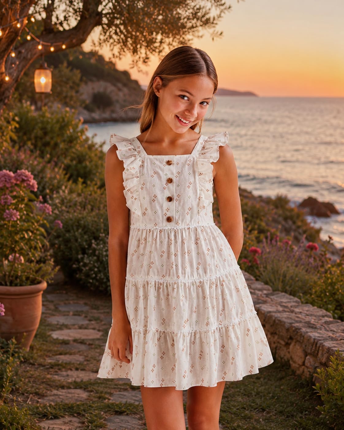 Mayoral Vestito Estivo Bambina 100% Cotone con Volant Eleganti 16 Anni | Fresco sulla pelle, leggero da indossare e ideale per giornate calde e occasioni speciali