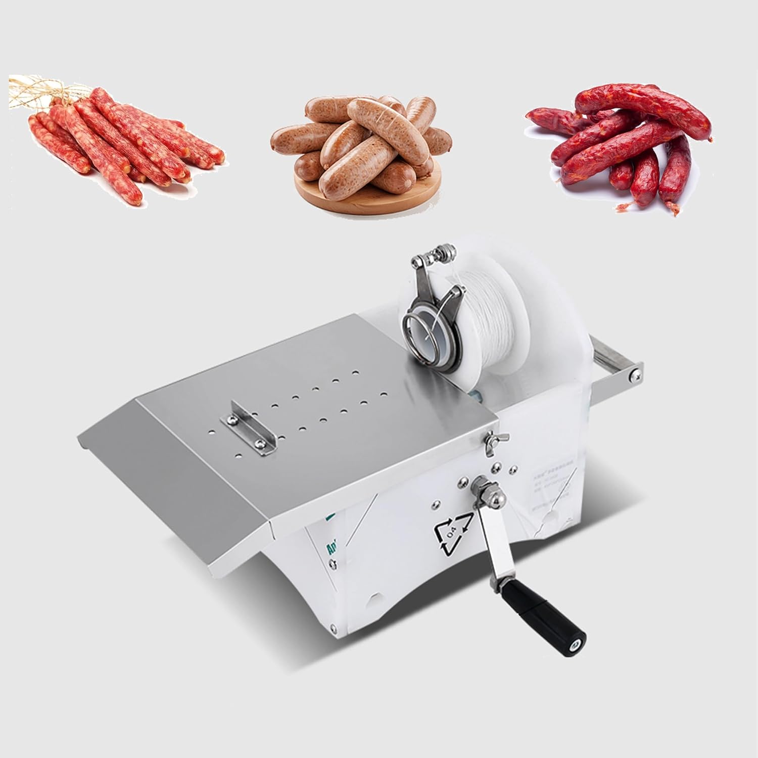 Stainless Steel Manual Hand Sausage Linker Knot Tying Machine - Commercial Grade Sausage Binding & Knotting Tool for Casings - Heavy-Duty Hand-Rolling Sausage Maker Equipment
