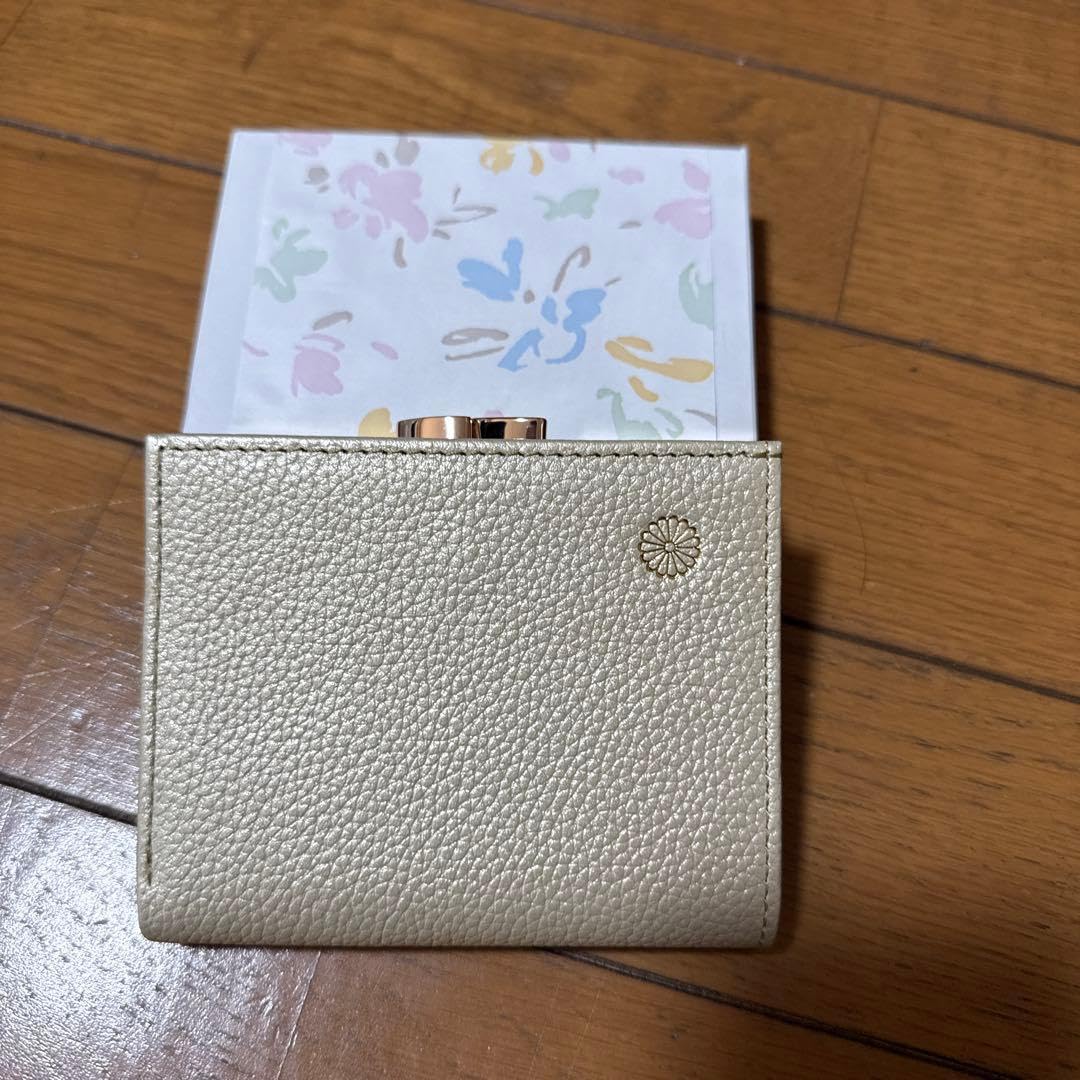 Amazon.co.jp: 皇居 お財布 折り畳み 二つ折り がま口 シャンパン