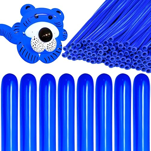 KAWKALSH 260 Globos Azules Largos para Guirnalda de Globos Engrosamiento Látex Delgado Retorcimiento Animales Modelado Navidad Cumpleaños Boda