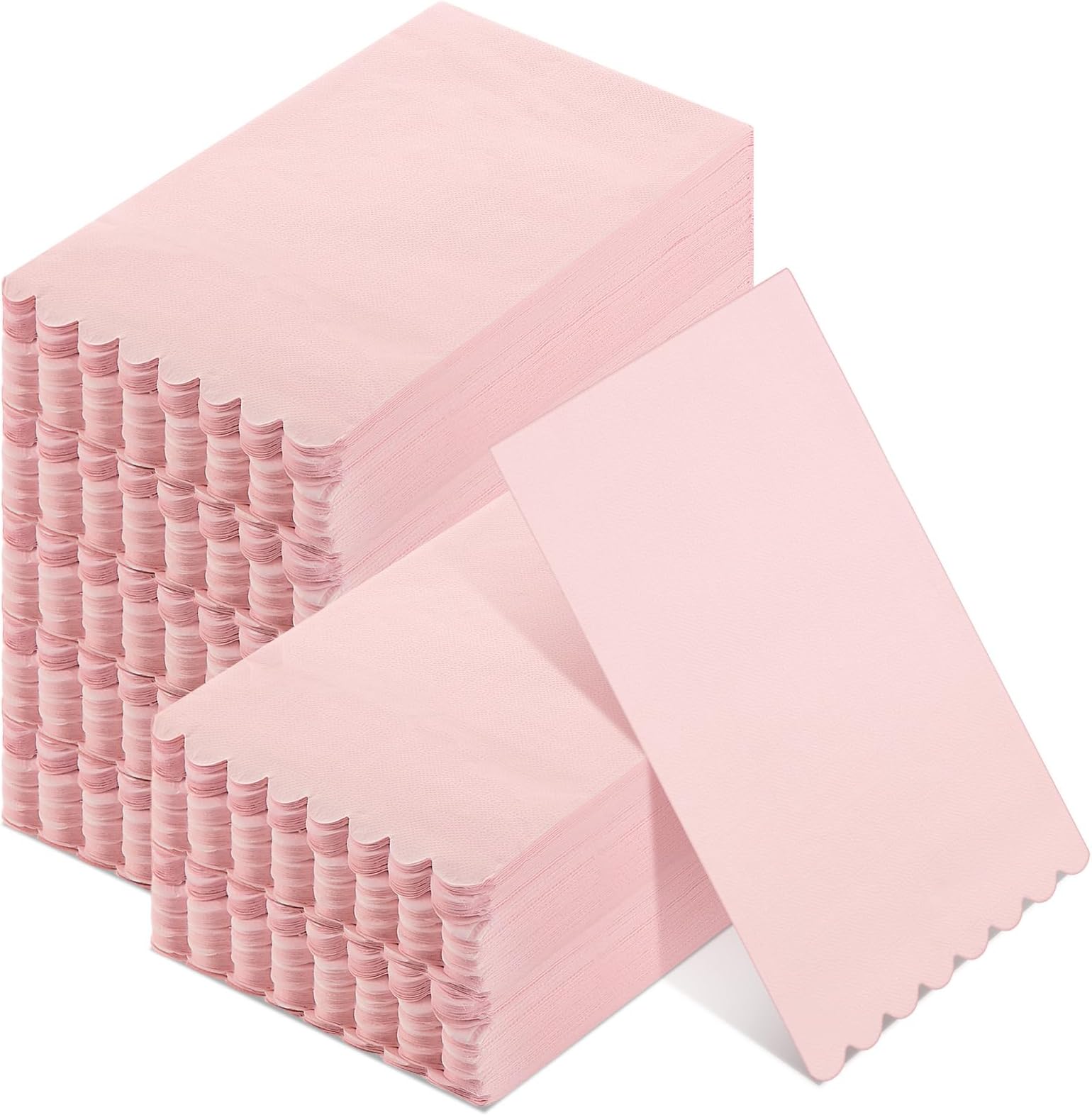 100 Pcs Sage Green Napkins with Gold Foil Scalloped Edges