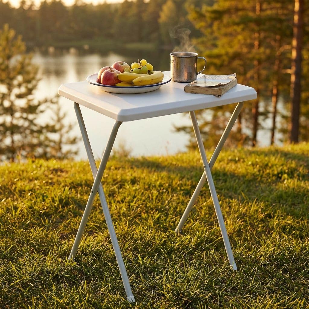 milani home Tavolino Alto Da Campeggio Pieghevole Salvaspazio In Pvc