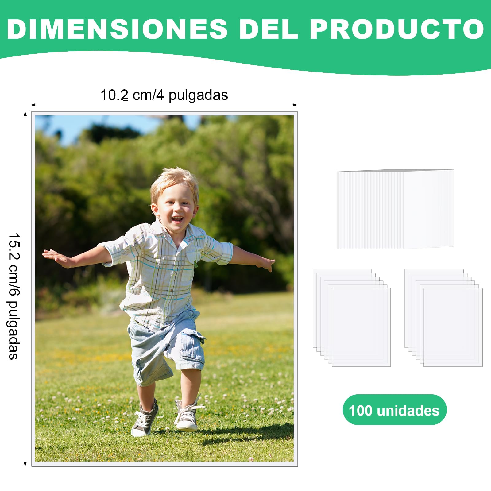 100 Fundas Transparentes, Funda para Fotos de 13 x 18 cm, Láminas Transparentes, Fundas Protectoras Plastico Impermeable para Fotos, Tarjetas de Autógrafos y Postales