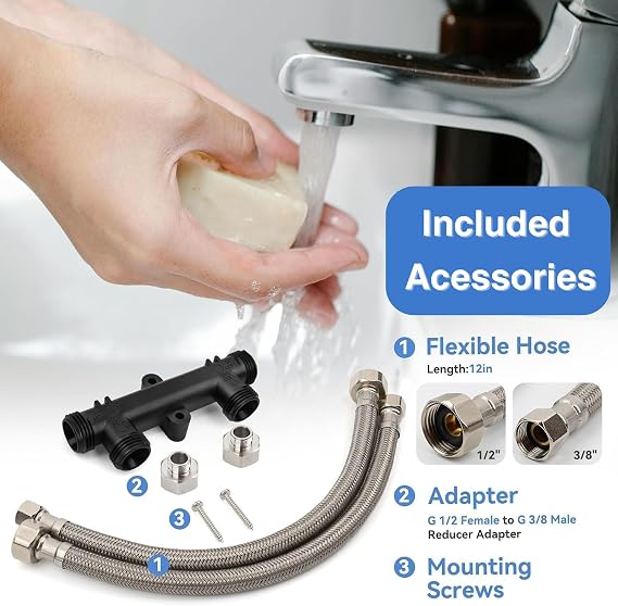 Watts Premier Replacement Sensor Valve Kit for 500800, 500805, HWRS-WH Watts Instant Hot Water Recirculation System, Two 12 Supply Lines, Two Reduced Fittings 1/2 FTP - 3/8 MPT, Two Mounting Screws
