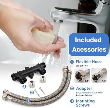 Watts Premier Replacement Sensor Valve Kit for 500800, 500805, HWRS-WH Watts Instant Hot Water Recirculation System, Two 12 Supply Lines, Two Reduced Fittings 1/2 FTP - 3/8 MPT, Two Mounting Screws