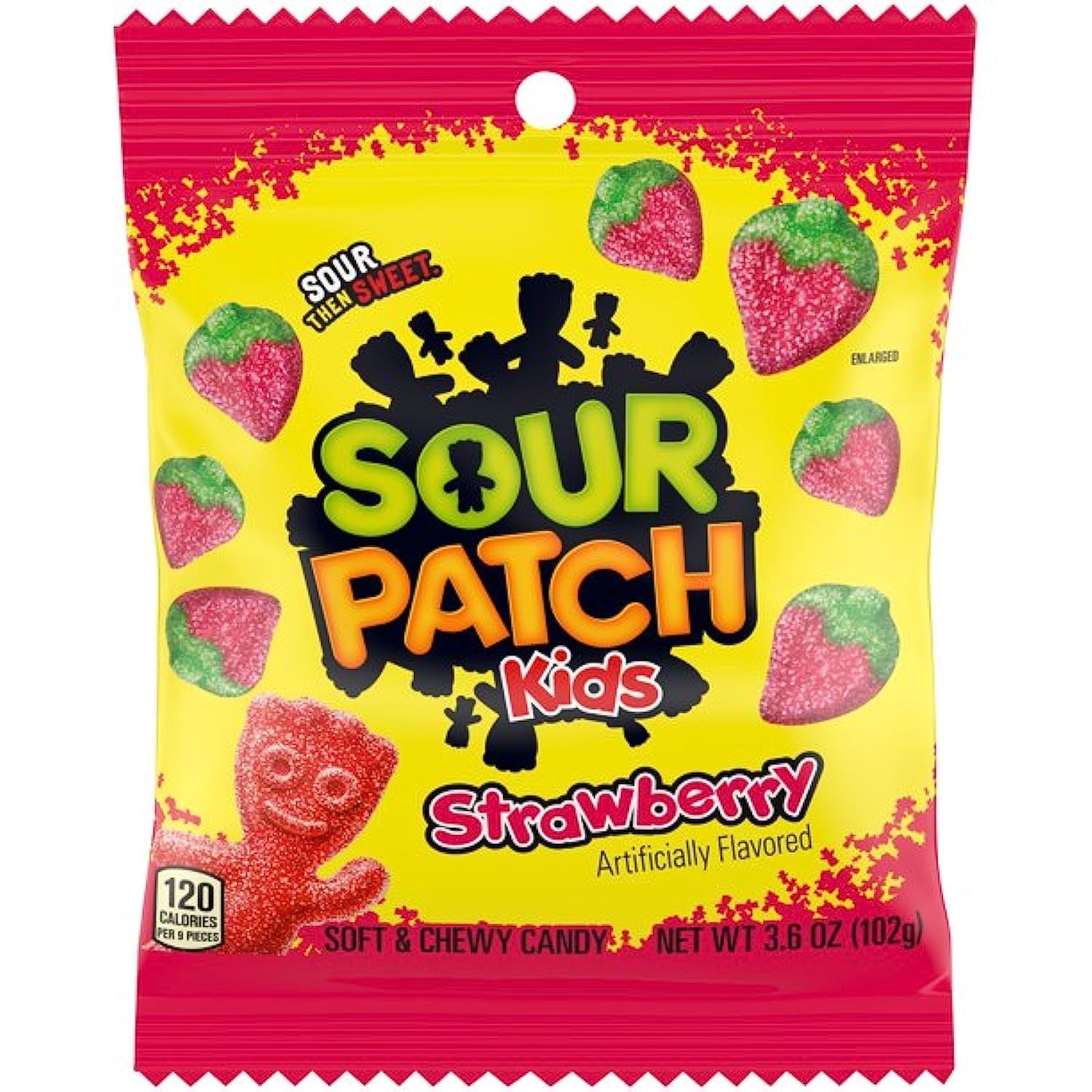 Sour Patchs Kids Strawberry Flavoured Soft & Chewy Candy, 3.6 oz 140gram (USA)