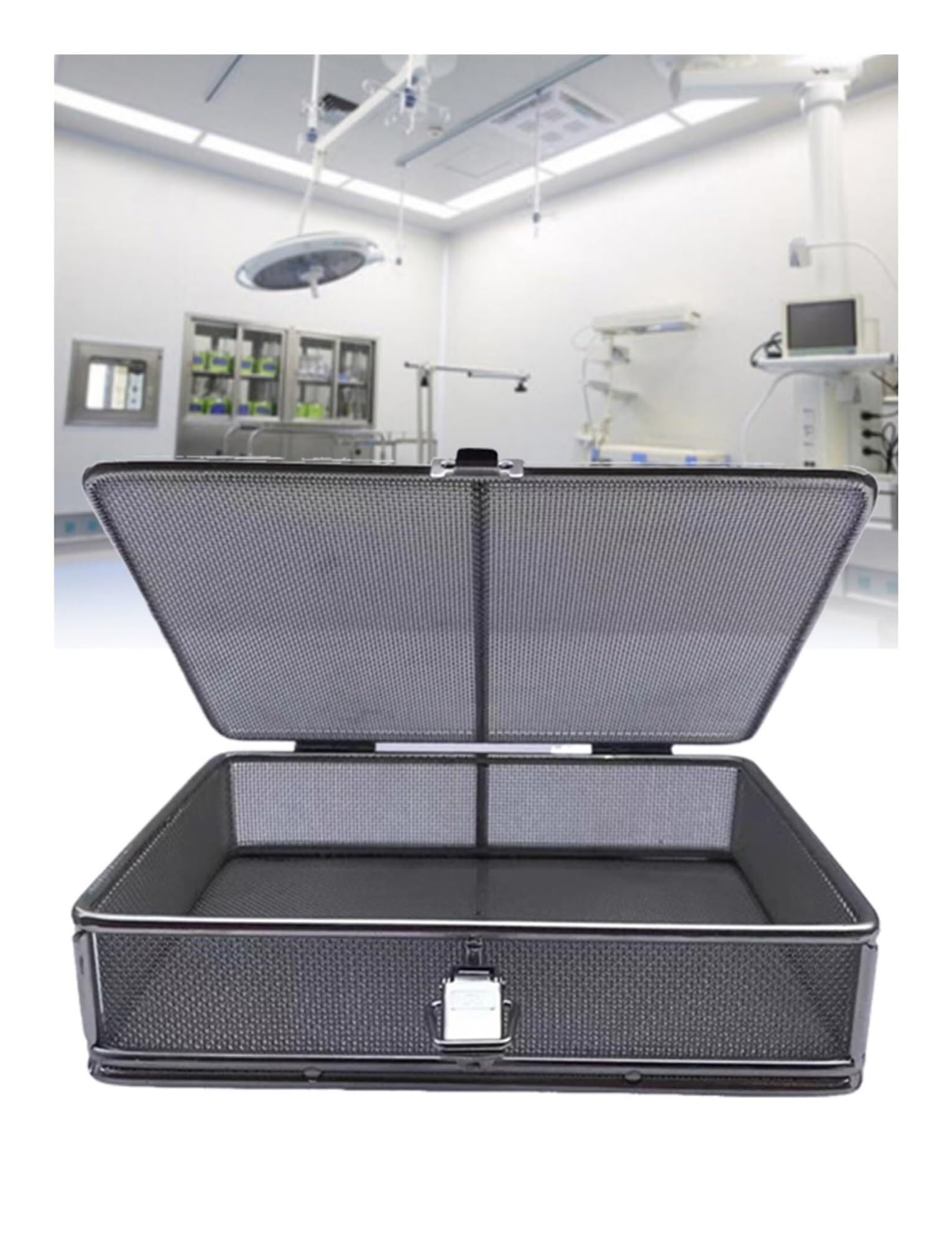 Edelstahl Sterilisierbox mit Sicherheitsdeckel,Verschließbarer Sterilisierkorb für Krankenhaus, Zahnarztpraxis und Labor in verschiedenen Größen | 15x10x5cm