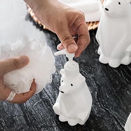 Miniatura 5 de Dispensador de jabón de manos, dispensador de botellas con bomba, botella dispensadora de jabón en forma de oso, botella de gran capacidad para baño