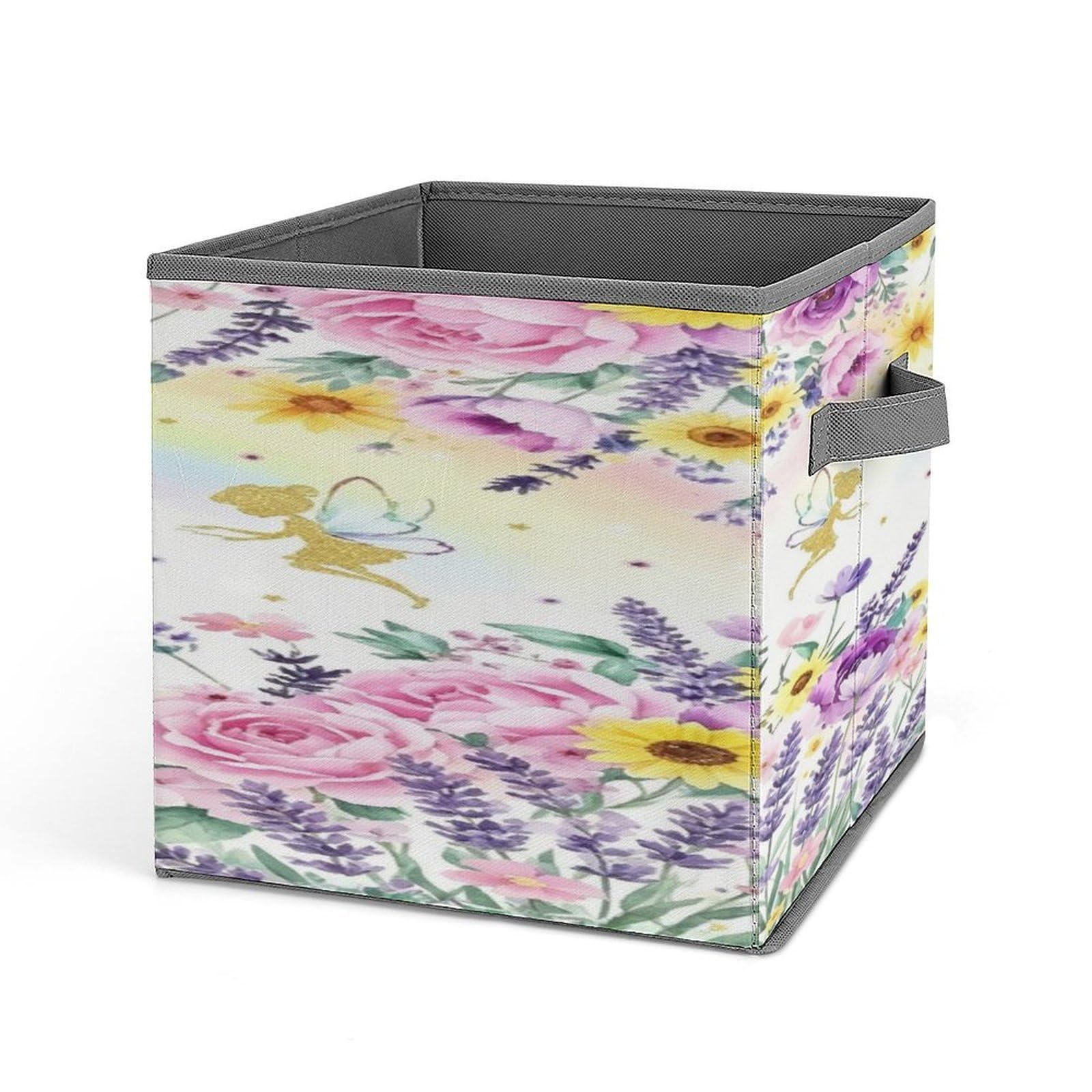 Fekiloot Style Floral Rainbow Storage Bins Storage Baskets