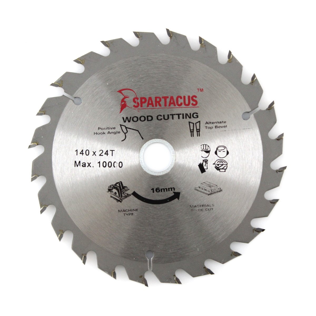 Spartacus Wood Cutting Circular Saw Blade 140mm x 16mm Bore 24 Teeth