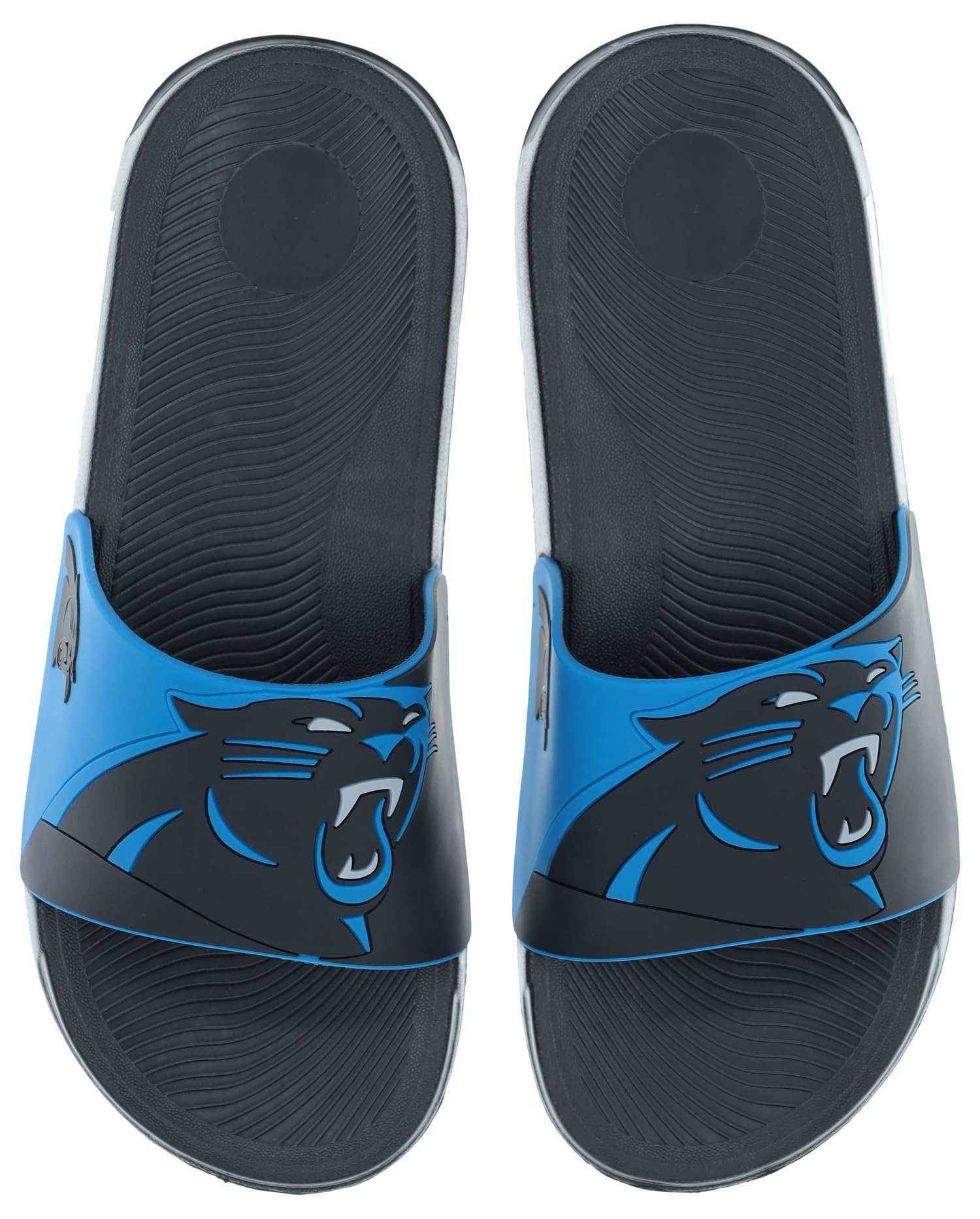 FOCO Men's NFL Big Logo Raised Slide, Carolina Panthers, Large
