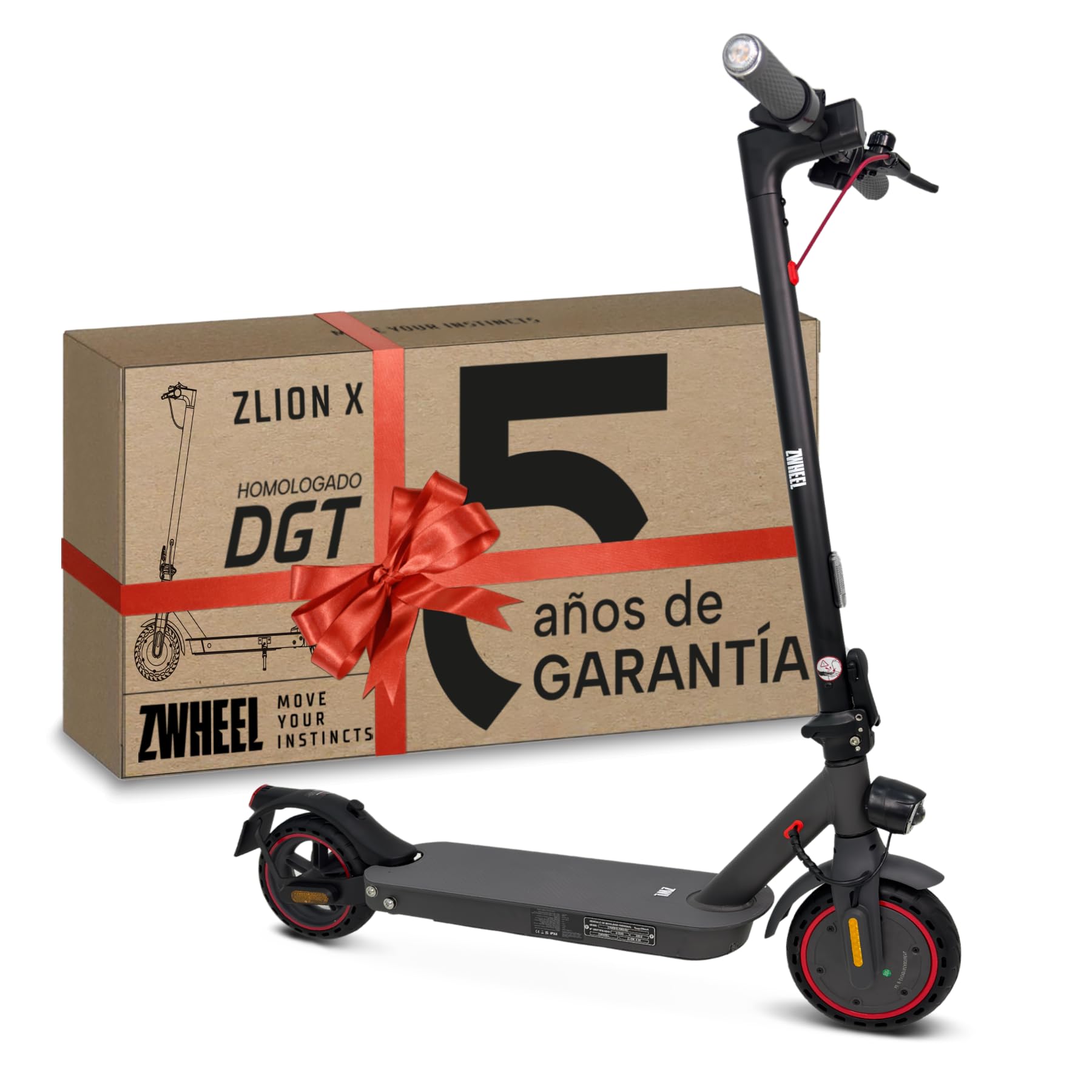 ZWHEEL Patinete Eléctrico Adultos Homologado DGT - 600W-800W MAX, 20-40km Autonomía con Regeneración al Frenar -Suspensión Hidráulica Mejorada, IP54, Ruedas 8,5" & 10" - Pantalla y App